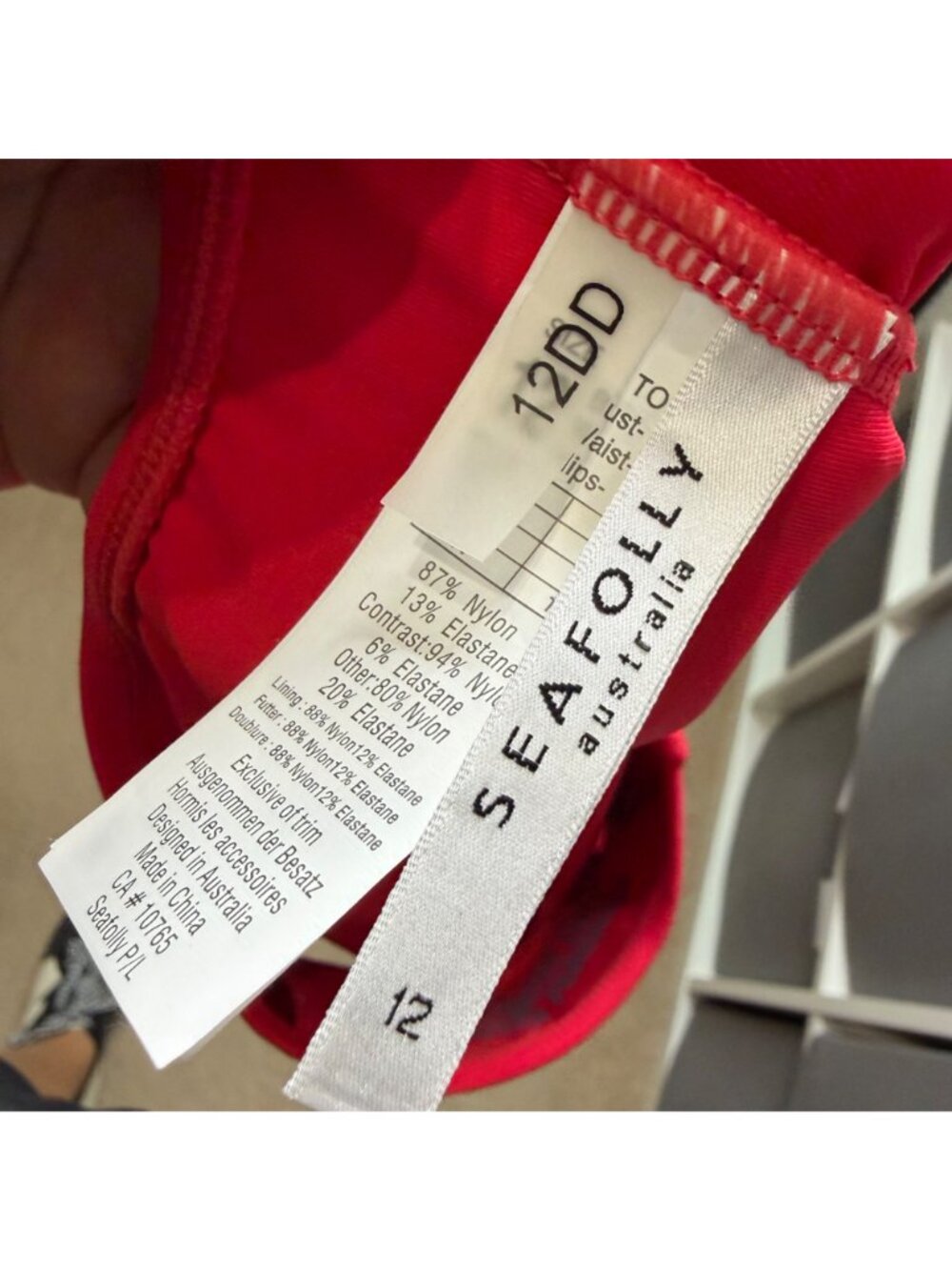 SEAFOLLY petal edge one piece swimsuit in chili red size US 8 DD - Picture 9 of 10
